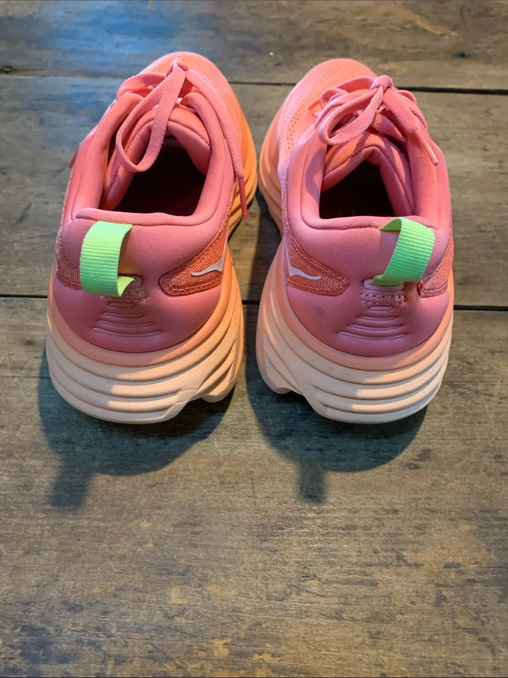 Like New Hoka Bondi 8 Coral/Papaya Running Shoes - Picture 2 of 11